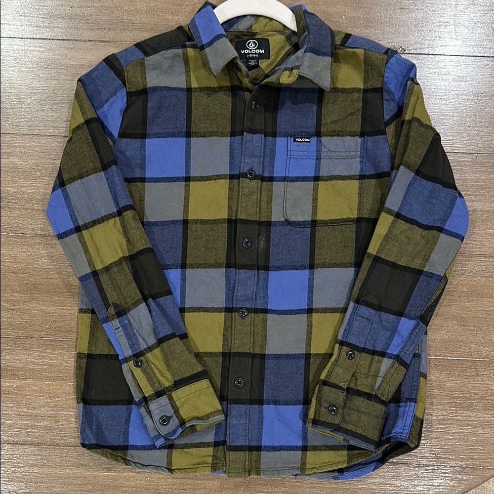 Volcom Boys Caden Plaid Flannel Button-Up Shirt
